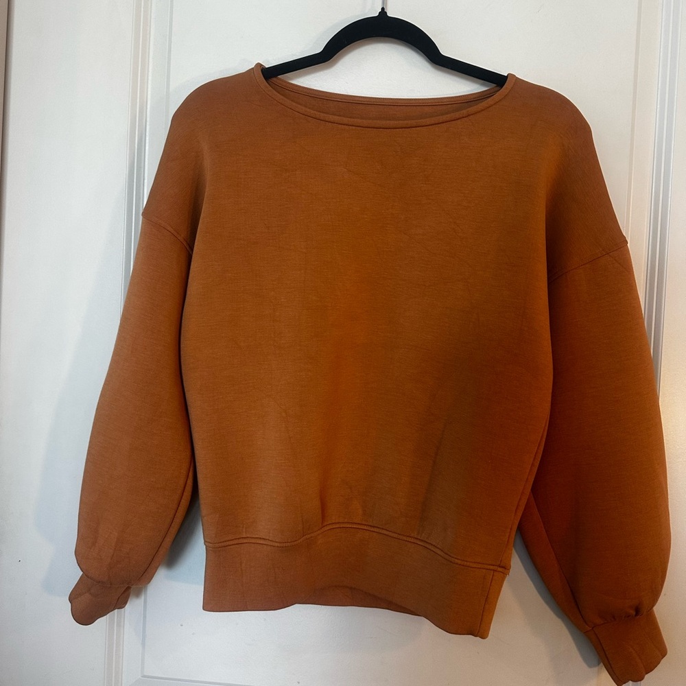 Leze the Label Oversized Modal  Soft Long Sleeves Stretch Pit Caramel Top, XS
